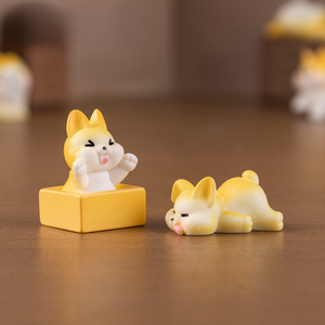 Weij Niedliche und kleine Corgi-Puppe, Haus-DIY-Dekorationen, Blind-Box-Taschenzubehör, Landschafts-Miniatur-Ornament - Product Image 4