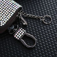 Hoge Kwaliteit Creatieve Auto Accessoires Sleutels Houder Auto Full Diamond Tas Sleutelhanger Voor Vrouwen Lederen Decoratie Beschermhoes