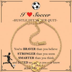 กำไลข้อมือสแตนเลสสตีล 316L ชุบทอง 14K 18K คุณภาพสูง ไม่ลอก ไม่ดำ สำหรับผู้หญิง ลายวอลเลย์บอล บาสเกตบอล ฟุตบอล เบสบอล - Product Image 2