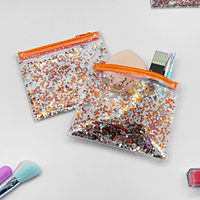 Haute qualité PVC paillettes brillant sac cosmétique étanche et à la mode avec fermeture éclair pour le stockage de maquillage clé pièce-vente en gros