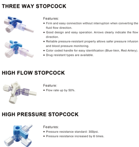 قفل luer طبي للاستعمال مرة واحدة 3 طرق صمام متعدد محبس الحنفية أنبوب تمديد بلاستيكي مستقر تدفق كبير جهاز ضغط عالي CE ISO - Product Image 6