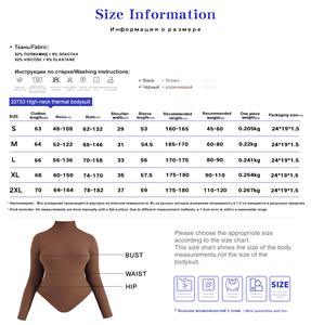 Autumn Winter <b>Ladies</b> Long Sleeve Turtle Neck Jumpsuit Solid Color Black High Cut Breathable Firm Control <b>Bodysuit</b> - Product Image 6