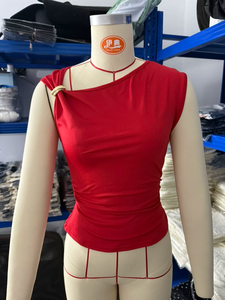 Vente en gros directe usine – Nouvelle collection été 2026 – Débardeur élégant et simple sans manches avec anneau métallique, couleur unie, effet amincissant - Product Image 6