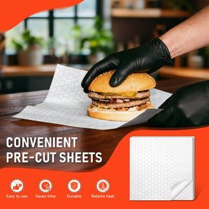 Carta per Alimenti Personalizzata per Ristoranti, Stampata, Resistente all'Olio, in Alluminio a Nido d'Ape, per Avvolgere Alimenti, Burger e Sandwich - Product Image 3