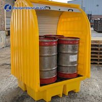 Palette anti-déversement IBC à toit rigide avec bac anti-fuite en PP/HDPE résistant à la corrosion et entrée 4 voies pour le stockage de conteneurs chimiques