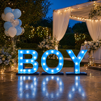 Lettres lumineuses géantes LED pour fête d'anniversaire, baby shower et décoration de mariage, lampe sur pied fonctionnant sur piles