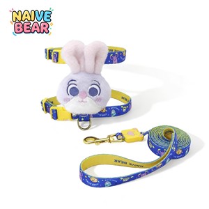 ชุดสายรัดสัตว์เลี้ยงพร้อมสายจูงสำหรับสุนัขขนาดเล็กถึงขนาดกลาง ผ้าโพลีเอสเตอร์พิมพ์ลาย อุปกรณ์เดินปรับได้ - Product Image 5