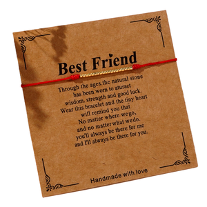 Braccialetto dell'Amicizia Fatto a Mano Resoul, Perline Placcate Oro, Regolabile, Minimalista, Gioiello per Migliori Amiche, Regalo per Soul Sister - Product Image 1