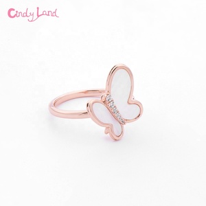 Joyería de plata 925 de alta calidad, anillo de mariposa de plata chapado en oro de 18 quilates, anillos de joyería fina para accesorios - Product Image 5