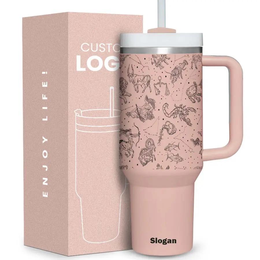 Penjualan laris Tumbler penenang Mug perjalanan 40 oz 40 oz Tumbler dengan pegangan dan sedotan