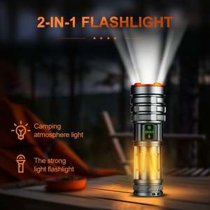 Lampe torche tactique LED blanche WOSEN super lumineuse haute puissance rechargeable par USB IP65 avec faisceau réglable - Product Image 4