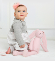 Peluche Lapin en Coton Biologique OEKO-TEX 40cm, Jouet en Peluche pour Filles