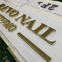 Lettres accrocheuses en acier inoxydable miroir doré poli 3d Led Shop Wall Logo Sign