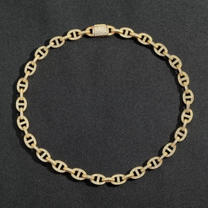 Chaîne de nez de <span class=keywords><strong>cochon</strong></span> unique Hop 11 MM, plaquée or, sertie de zircons, collier et bracelet pour homme, idéal pour les soirées - Product Image 6