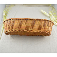 Vente en gros de corbeille à pain en rotin PP en forme de feuille de qualité supérieure plateau de présentation de boulangerie buffet de cuisine pour affichage paniers de rangement