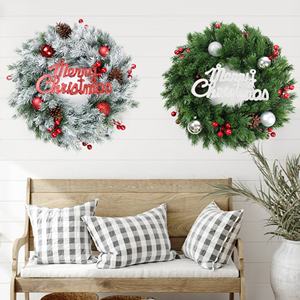 Guirlande de Noël 35 cm, décoration de porte en rotin, simulation de couronne de Noël - Product Image 3
