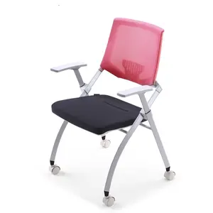 كرسي تدريب قابل للطي بقاعدة مثلثة للاستخدام في المدرسة الثانوية مع قماش ناعم