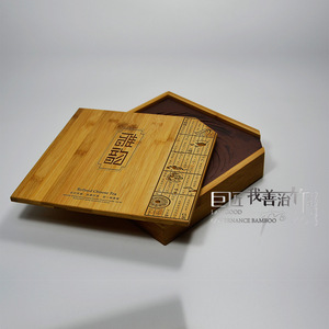 Bamboo Tea Gift Box Rectangle Custom Made Carved Wood Packaging For Gift - Product Image 1