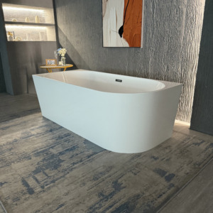 La surface carrée à bords étroits de Suly Merlin contre le <span class=keywords><strong>mur</strong></span> est une <span class=keywords><strong>baignoire</strong></span> en acrylique autoportante plate Bain à remous - Product Image 4