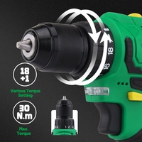 Perceuse sans fil NEWBEAT 12V sans balais avec contrôle de vitesse infini, mandrin autobloquant réversible, batterie lithium rechargeable