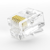 K&R-203 RJ14 RJ11 Modularer Stecker 6p6c 6-polig Telefonkristallkopf PC-Material Hergestellt in China Zhejiang
