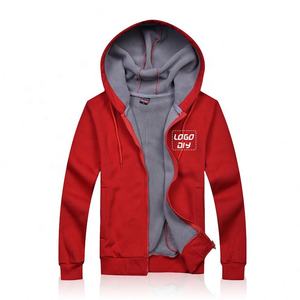 Sudaderas con capucha de algodón para hombre con cremallera Otoño Invierno Fleece Patrón en blanco Entrega rápida Sudaderas con capucha - Product Image 3