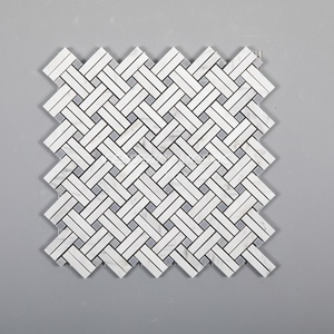 Piastrelle di mosaico di marmo bianco del mosaico della parete di marmo del cestino di pietra naturale del mosaico del secolo - Product Image 5