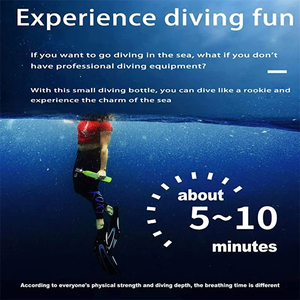 GOYOJO Mini-bouteille de plongée 0,5 L, kit de plongée portable, 3000 PSI, haute pression, cylindre d'oxygène réutilisable avec pompe manuelle - Product Image 3