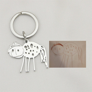 <span class=keywords><strong>Portachiavi</strong></span> Personalizzato in Acciaio Inossidabile con Design Graffiti per Bambini, Modello in Metallo Fatto a Mano, Regalo Placcato - Product Image 5