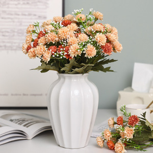 Bouquet de pissenlits artificiels Ruilisi à 5 tiges, fleurs en soie pour mariage et décoration intérieure, blanc, rose, jaune, café - Product Image 3