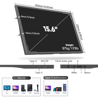 Écran portable de jeu SIBOLAN pas cher USB Type-C 15,6 pouces ultra-fin, extension d'écran d'ordinateur portable, moniteur LCD LED TN 1080P 60Hz intégré