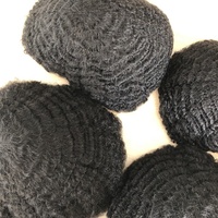 Prothèse capillaire pour homme en cheveux naturels, base en PU, style Afro Wave, 8mm 10mm 12mm, noir naturel, système de remplacement capillaire