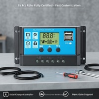 Controlador Solar MPPT PWM 12V/24V 10A-30A, Regulador Inteligente Automático con Pantalla LCD, Certificado ROHS, para Protección de Sistemas de Energía Solar