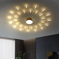 Plafonnier LED moderne en acrylique français avec télécommande, effet feux d'artifice rotatifs, luminaires à CRI élevé pour salon et chambre à coucher