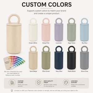 Custom Logo 500ml Minimalist Stainless Steel Vacuum <b>Bottle</b> 17oz Nordic Style Insulated Tumbler with Ring Handle - Product Image 6