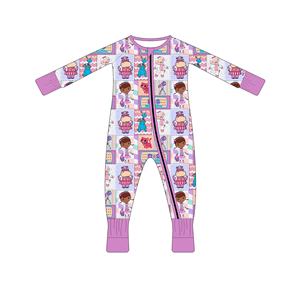 Desain Klasik bambu spandeks mobil pola lengan panjang balita bayi ritsleting untuk anak laki-laki - Product Image 5