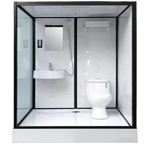 高級ホテルゾーンバスルームと統合シャワールームプレハブバスルームモジュラーシャワールームトイレ付き