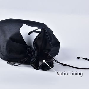 Sac de rangement de luxe en velours noir avec logo personnalisé pour tuiles de mahjong, doublure en satin, idéal pour sacs à main, parfums et cosmétiques - Product Image 4