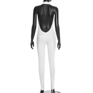 Viviblook J25JP260 nueva calle Sexy chica caliente cuello en V sin mangas espalda descubierta mujeres monos señoras Bodycon - Product Image 4