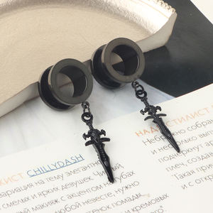 Mix-Größen Hohle Ohrstecker Tunnel 6-20mm Viele Stile zur Auswahl Hängende Ohrstecker und Tunnel 00g Gauges für Frauen Männer Körperpiercing - Product Image 5