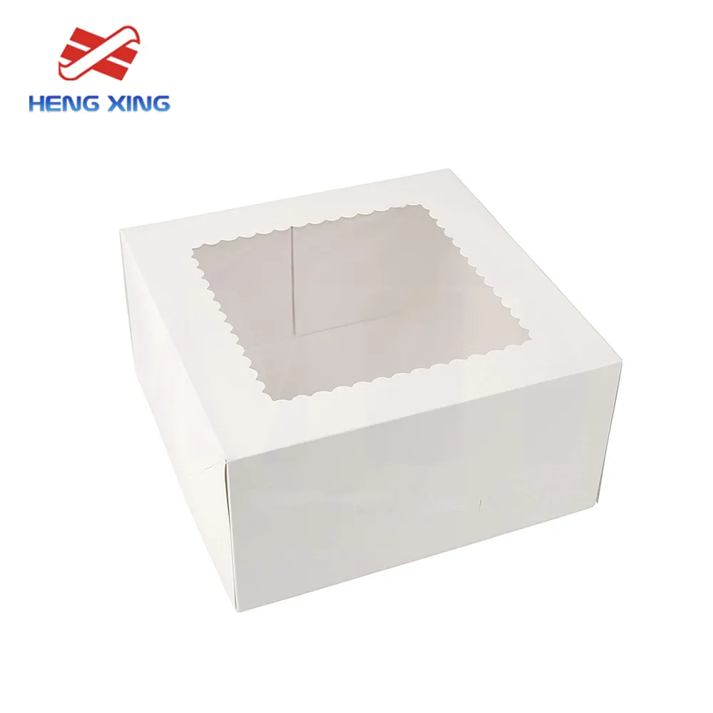 HENGXING — boîte en carton Kraft blanc, boîte pour pâtisserie, fête, gâteau, fermeture automatique