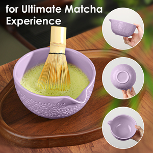Juego de Matcha de Cerámica de Alta Calidad Estilo Japonés de 7 Piezas, Tazón de Matcha Tradicional Grabado, Cepillo de Té, Batidor de Bambú, Kit de Inicio - Product Image 3