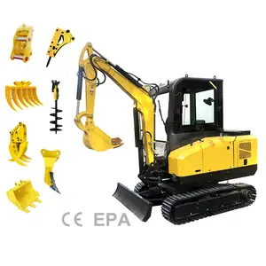 Cheap 1 2 3 4 5 6 ton P340 excavators mini hydraulic excavator trench digger hole digger