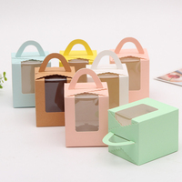 Boîtes de support individuelles blanches pour cupcakes et pâtisseries, emballage avec poignée