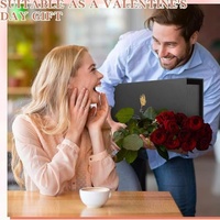 Coffret Cadeau Transfrontalier Fête des Mères Anniversaire Saint-Valentin avec Rose Éternelle en Forme de Cœur Bronzée 'Je t'aime' LOVE