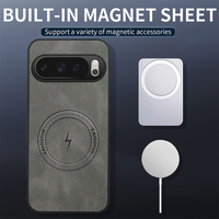 Étui de téléphone à chargement magnétique sans fil à motif cuir pour Google Pixel 6 6A 7 8 8A 9 9A 10 Pro XL