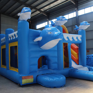 All'ingrosso Xinyue Unisex PVC gonfiabile Clown buttafuori Combo 5.5x5m castello per bambini all'interno/all'aperto trampolino di attrazione 4 anni - Product Image 1