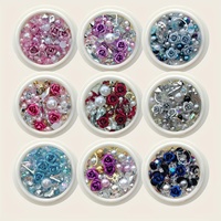 Ornements d'ongles thème de la Saint-Valentin coloré Rose fleur bijoux diamant strass Zircon arc haute qualité pierres à ongles