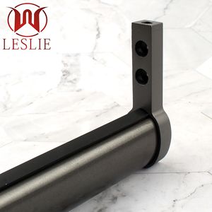 Leslie Leather Textured Clothes Rod Zinc Alloy Wall Mount <b>Wardrobe</b> <b>Hardware</b> Grey YT-1646YT-1647 - Product Image 4
