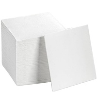 Lot de 50 serviettes jetables en lin blanc 1/4 plis pour desserts et boissons pour la fête de mariage